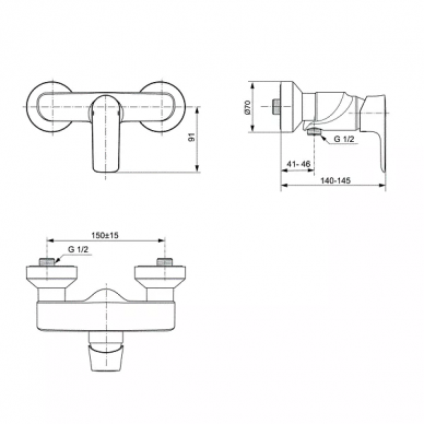 Смеситель для душа Ideal Standard Connect AIR (A7032AA) 1