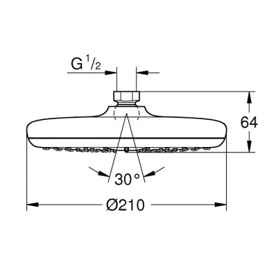 Верхний душ Grohe Tempesta (26410000) (210 мм) 1