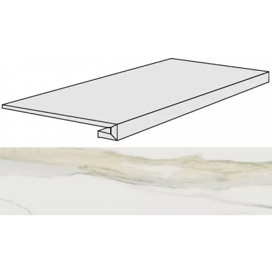 750723 I Classici Calacatta Gold Gradino Glossy 33x120x3 0