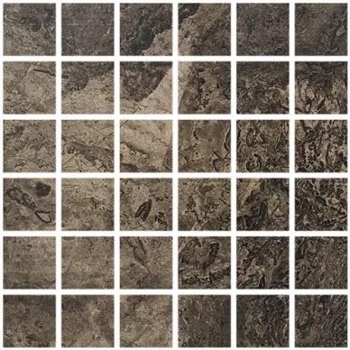 Мозаика FOSSIL Чип 5*5 BROWN LAPPATO 300x300 0