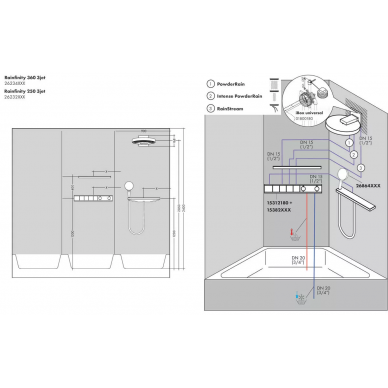 Верхний душ Hansgrohe Rainfinity 360 3jet (26234990) (360 мм) полированное золото 9