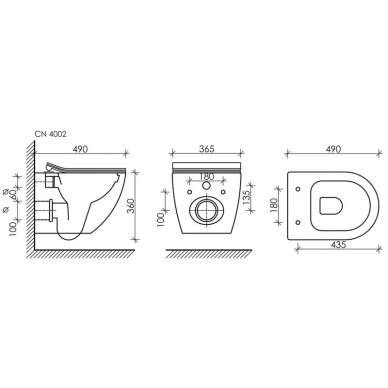 Унитаз подвесной Ceramicanova Metropol Rimless CN4002MB черный матовый микролифт 6