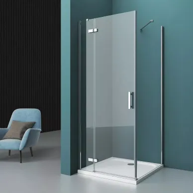 Душевой уголок BelBagno Kraft (KRAFT-AH-12-80/100-C-Cr-L) 80х100 см, профиль хром/стекло прозрачное 5