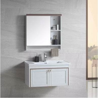 Тумба с раковиной River Sofia 805 BG (80.5 см) + зеркало (70х11.2х70 см) 0