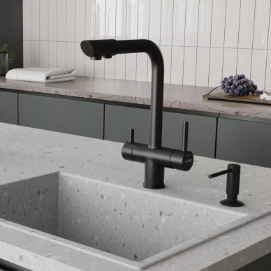 Смеситель для кухни Wasserkraft (A8367) под фильтр, черный Soft-touch 11