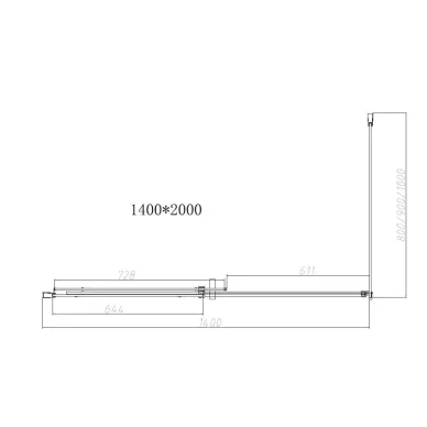 Душевой уголок Vincea Dice (VSR-4D9014CLB) 140х90х200 см, профиль чёрный/стекло прозрачное 3