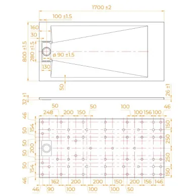 Поддон для душа RGW TUS-178W (553702817-01) (170х80) белый 5