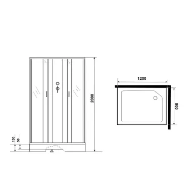 Душевая кабина Niagara Classic NG-43295-14QBK 120x90x200, без крыши 8