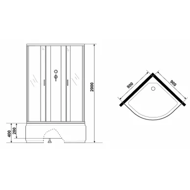 Душевая кабина Niagara Classic NG-6708-14BK 90х90х200 см, без крыши 6