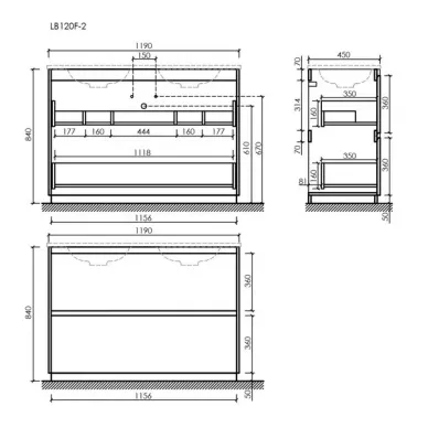 Тумба для ванной Sancos Libra Floor LB120F-2ECH напольная, 119 см, дуб чарльстон 6