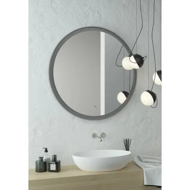 Зеркало Art&Max Napoli AM-Nap-600-DS-F-Grey 60 см бесконтактный сенсор с LED подсветкой, grey matt 5