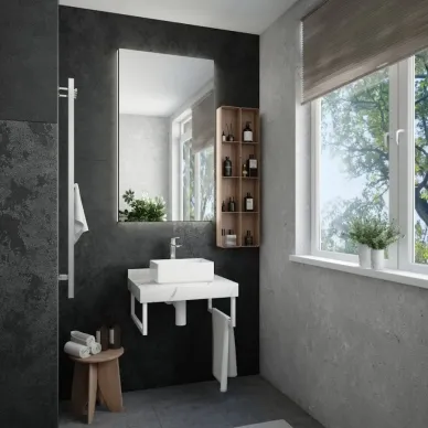 Столешница Teymi Helmi T150106 белый мрамор, 60 см 6