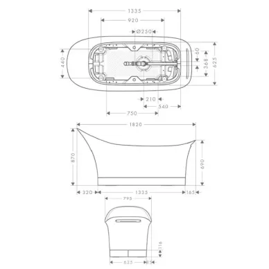 Axor Urquiola Ванна отдельностоящая 182x79.5xh87/69см, цвет: белый 11440000 5