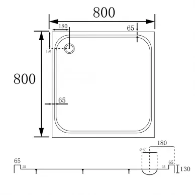 Душевой поддон Abber AD3D080 80x80 6