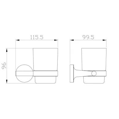 Стакан Wonzon & Woghand Simple WW-6521-BGM темный графит 1