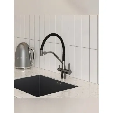 Смеситель для кухни Teymi Solli T10271 оружейная сталь/чёрный 7