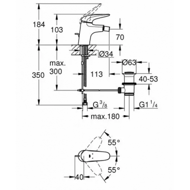 Смеситель для биде Grohe Eurostyle New (23720LS3) белая луна 1