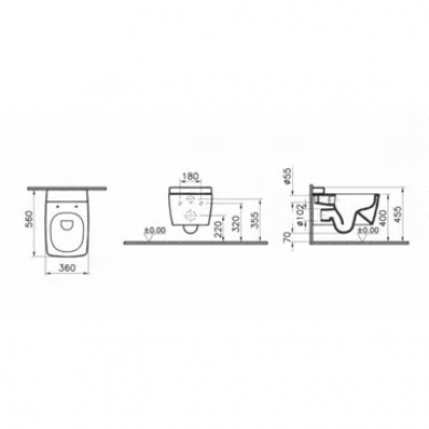 Чаша подвесного унитаза Vitra Metropole Rim-Ex (7672B003-1686) 5