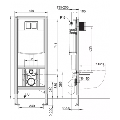 Инсталляция для подвесного унитаза Sanit Ineo Plus (90.733.81..S001) (комплект) 1