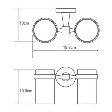 Стакан Wasserkraft Isen К-4000 (K-4028D) (двойной) с настенным держателем 2