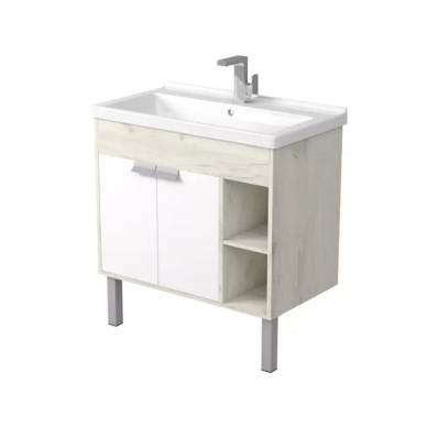 Тумба для ванной Aquaton Флай 80 (1A237401FAX10) белый/дуб крафт 5