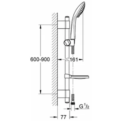 Душевой гарнитур Grohe Euphoria Eco (27260001) (900 мм) 1