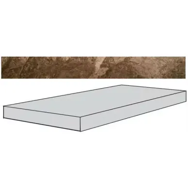 Ступень угловая правая/левая клееная FOSSIL BROWN FULL LAPPATO 33x120 0