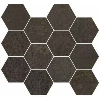 METALLIC BROWN NAT MOSAIC HEXAGON 30x28 0