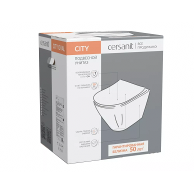 Подвесной унитаз Cersanit Oval Clean On DPL EO slim (A63114) микролифт 7