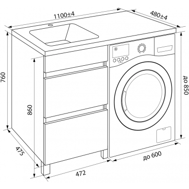 Тумба для ванной Iddis Optima Home (OPH110Bi95) 110 см, с ящиками, белая 7