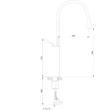 Смеситель для раковины Boch Mann Trophen B XL (BM9634) высокий излив, чёрный 10