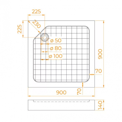 Поддон для душа RGW SMC-9090W (57350199-01) (90х90) 5