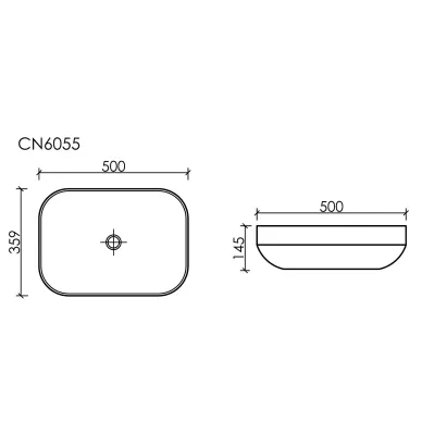 Раковина накладная Ceramicanova Element (CN6055MW) (50 см) белая матовая 7