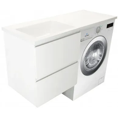 Тумба с раковиной Эстет Dallas Luxe 150 L (ФР-00009685) (левая) подвесная, 2 ящика, белая 6