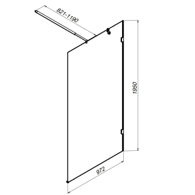 Душевая перегородка Am.Pm X-Joy (W94WI-100-F1-MTE) (100 см) профиль хром матовый/прозрачное стекло 7
