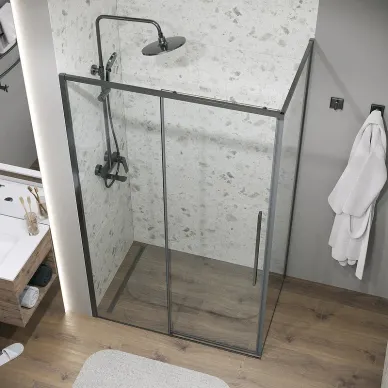 Душевой уголок Grossman Galaxy 130x70х195 см, стекло прозрачное/профиль графит сатин 2