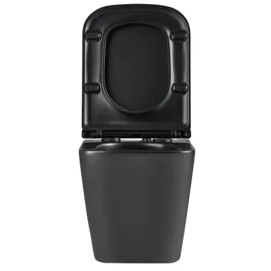 Унитаз подвесной Lemark Florex 9612002 безободковый, с микролифтом, черный 6