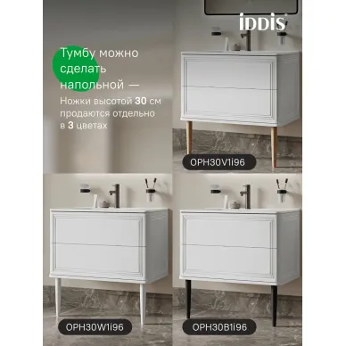 Тумба с раковиной IDDIS Oxford Neo OXN80W0i95K 80 см, белая 10