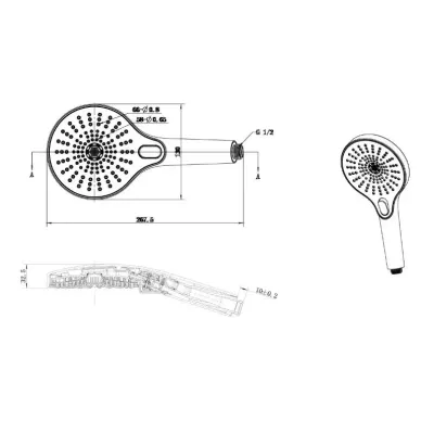 Душевая система Vincea Inspire VSFW-433TI1GM встраиваемая термостатическая, трехрежимный, вороненая сталь 8