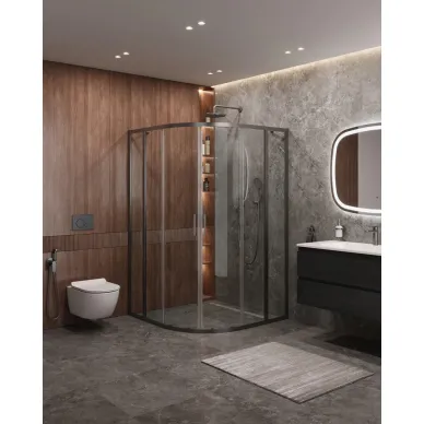 Душевой уголок Cezares Molveno MOLVENO-R-22-100+20-C-GM-IV 120x120 профиль оружейная сталь/стекло прозрачное 0