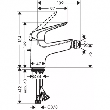 Смеситель для биде Hansgrohe Novus (71142000) 1