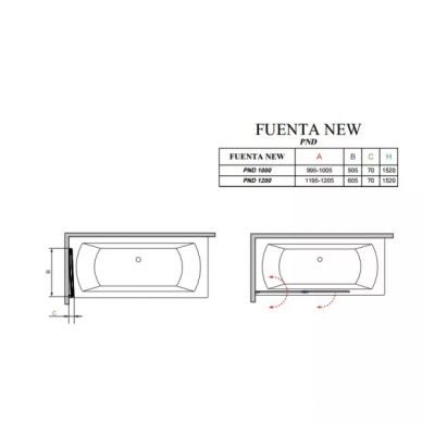 Шторка для ванной Radaway Fuenta (208210-01L) (100 см) (L) 3