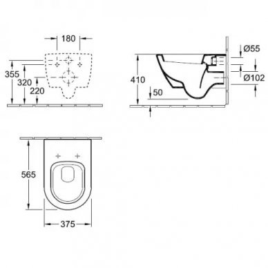 Инсталляция Villeroy & Boch ViConnect (92246100) в комплекте с унитазом Subway 2.0 PLUS (560010R1) микролифт 3