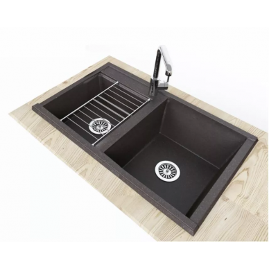 Мойка кухонная Aquaton Делия 78 DBL (1A723132DE210) графит 5