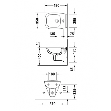 Биде подвесное Duravit D-Code (223715) compact 1
