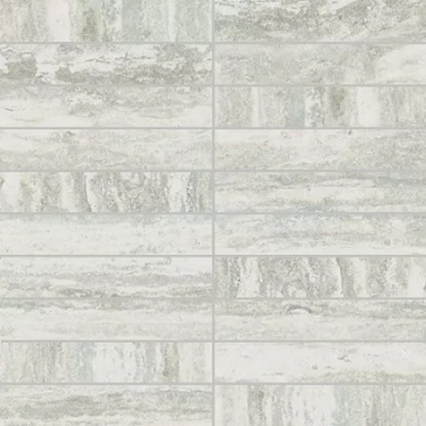 748308 Travertino White Mosaico Matte 3x15 30x30 0