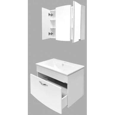Тумба для ванной Comforty Лаура-75-2 (75x57.5x46.5 см), белый глянцевый 5