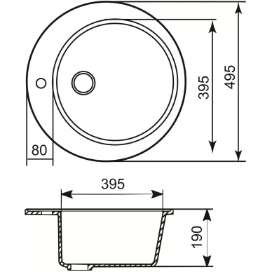 Мойка кухонная Mixline ML-GM13 (525087) темно-серая 2