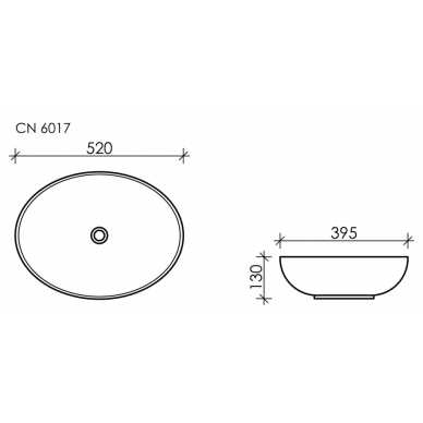 Раковина накладная Ceramicanova Element (CN6017MW) 52 см, белый матовый 5