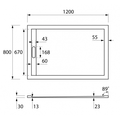Поддон для душа Cezares Tray (TRAY-AS-AH-120/80-30-W) 120х80 см 1